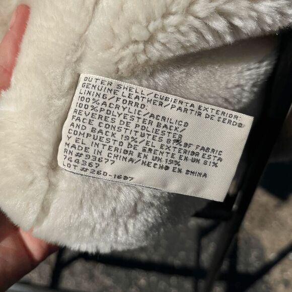 Vintage St. John's Bay Nubuck Leather Shearling Hooded Parka Jacket, Women's M - Picture 8 of 10